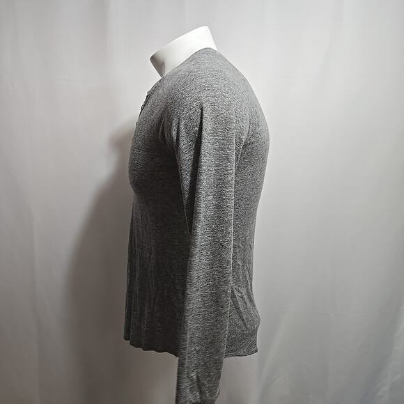 Marine Layer Henley Shirt Mens Size Small Long Sleeve Heathered Gray Made in USA - Picture 2 of 9